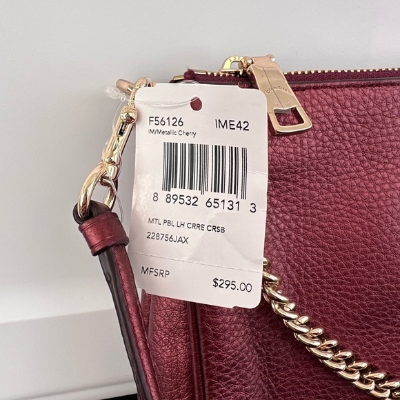 Coach CARRIE CROSSBODY IN METALLIC LEATHER - Picture 2 of 14